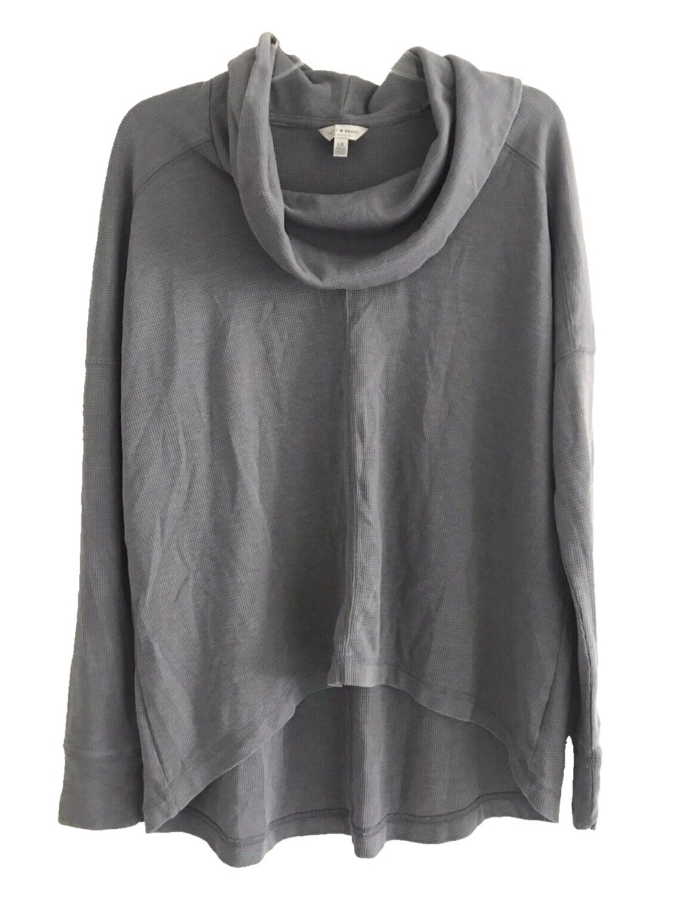 Lucky Brand | Women Grey Cowl Neck Cotton Blend Pullover Sweater Size L